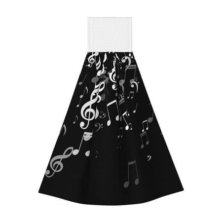 

Zufioo Falling Musical Print Coral Fleece Velcro Hand Towel Hangable Absorbent Hand Towel Suitable for Kitchen Bathroom Household Items