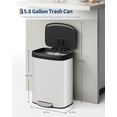thumbnail image 2 of EuKer Large Garbage Can with Lid, 15.8 Gal Recycle Bin for Kitchen, Bathroom, Living Room, White, 2 of 6