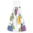 thumbnail image 7 of Dailycode Kitchen Wash Cloths with Hanging Loops Absorbent Absorbent Quick Drying Hand Towels, 2 Pack, Purple Yellow Green Grapes, 7 of 7