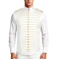 thumbnail image 2 of Men's Military Drummer Boy Vest Marching Band Jacket Sleeveless Hussar Waistcoat Nutcracker Ringmaster Cosplay Costume for Halloween Party Performance, 2 of 9