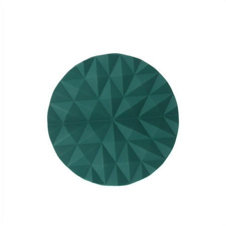 

TALENT Silicone Pad 1Cm Ultra-Thick Geometric Silicone Table Mat Anti-Slip Soft Coaster Heat-Resistant Table Placemat For Kitchen Bar(Green）
