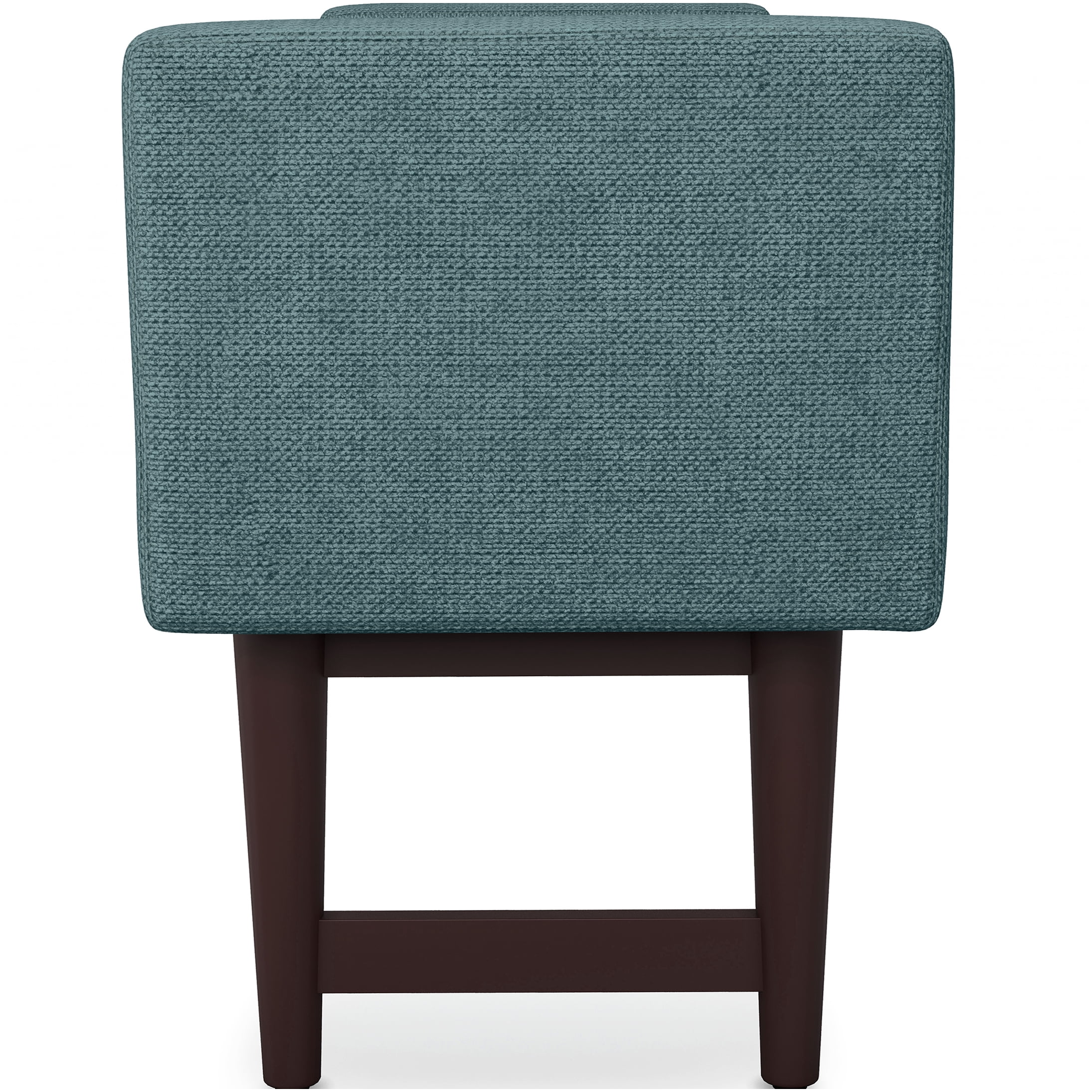 Smoky Teal Upholstered Ottoman Bench with Storage, Modern Fabric Footrest Stool for Living Room