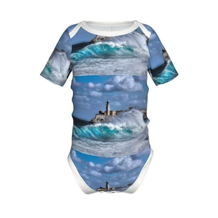 

Coaee Lighthouse in Havana for Soft Baby Short-Sleeve Bodysuit Baby Climbing Clothes Baby Girls Boys Bodysuit Romper-3 Months