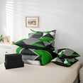 thumbnail image 4 of Erosebridal Geometric Sqare Bed in a Bag Full size,Green Grey Bed Set,Abstract Rectangle Bedding Full Size,Ultra Soft Minimalst Room Decoration,Reversible,7pcs, 4 of 6