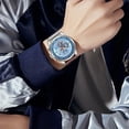 thumbnail image 5 of Mens Sport Military Analog Quartz Watch Chronograph Classic Casual Business Dress Waterproof Watch Multifunctional Wristwatch with Leather Strap, 5 of 7