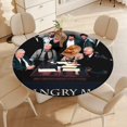thumbnail image 4 of 12 hombres en pugna-theme Fitted Round Tablecloths Elastic Edged Table Covers Waterproof Table Cloth for Kitchen Holiday Party Tables Decor 120cm, 4 of 6