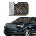 thumbnail image 3 of Kdxio Retro Tape Print Front Windshield Sun Shade,Folding Auto Sunshade for Car Truck SUV-Medium, 3 of 7