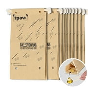 IPOW 10pcs Dog Poop Bag and Scooper Replacement Outdoor Waste Scoop Pocket Carry Biodegradable, Release Your Hands Disposable Waste Bags