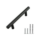 thumbnail image 2 of Modket M1607 Modern Euro Round Cabinet Handle 304 Stainless Steel — 6" Overall Length, 3-3/4" (96mm) Hole Centers, Matte Black— 10-Packs, 2 of 7