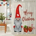 thumbnail image 6 of Merry Christmas Shower Curtains for Bathroom, Red Dwarfs Winter Gifts Snowflakes Retro Linen Waterproof Fabric Shower Curtain for Bathroom Bathtub Decoration, Machine Washable, 36"x72", 6 of 9