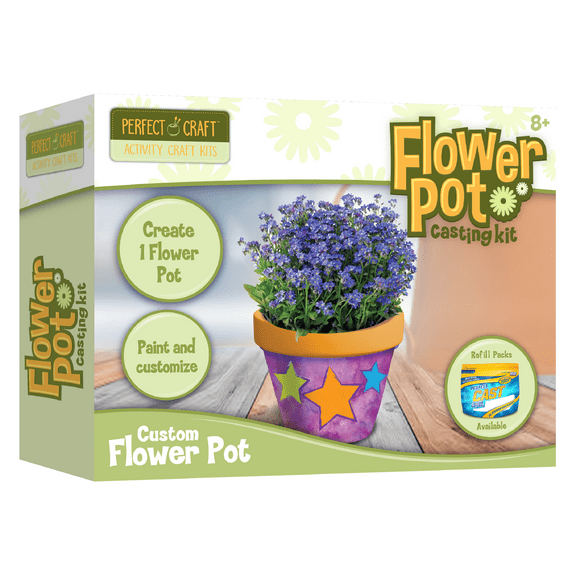 Perfect Craft Cast & Paint 3.25" Flower Pot Kit with Perfect Cast Casting Material and Reble Mold