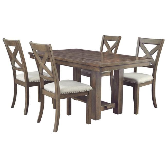 Rustic Style Acacia Wood Dining Table with Two Separate Extension