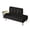 Black, variant on GZXS 54" Velvet Upholstered Bench with Cushioned Backrest and 360° Rotating Side Table, Modern 2-Seater Sofa Bench for Bedroom, Living Room, Beige