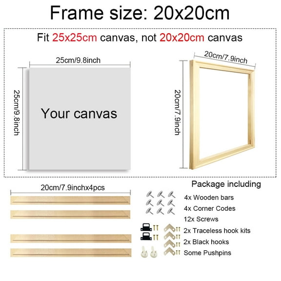 40x60 50x70 60x90 60x120 DIY Wood Frame Kit for Canvas Oil Painting Frame Bars Wood Frame for Diamond Painting Wall Art Frame