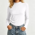 thumbnail image 6 of NominalSnugLong Sleeve Shirts for Women Turtleneck Ribbed Knit Tops Stretchy Soft Slim Fitted Sweaters, 6 of 8
