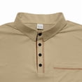 thumbnail image 5 of Men's Short Sleeve Henley Pullover Light Weight Tee Shirts Button Shirt Top for Summer Casual Khaki XL, 5 of 9