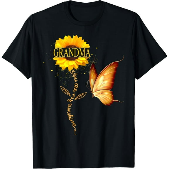 Grandma You Are My Sunshine Butterfly Sunflower Mother Gift T-Shirt Unisex S-5XL Hot Trending Shirt, Vintage Birthday Gift