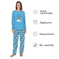 thumbnail image 2 of Snowman and Orange Cat Matching Family Christmas Pajamas with Pet, 2 Side Pockets, Available in Plus Sizes, 2 of 7