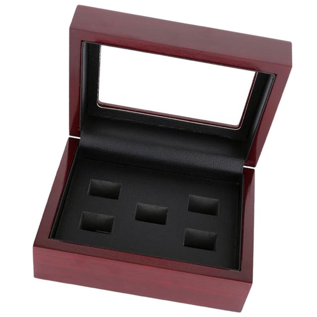 Caja de para Vitrina de Soporte de - Rojo Vino 6 Agujeros - de 5 hoyos Vino de 5 hoyos Yinane Vitrina de anillo de campeonato