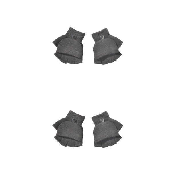 Minnieouse 1 par de guantes sin dedos, Color sólido, térmico, medio dedo, funda para calentar las manos, guante Convertible para niños para invierno Type3 NO3 Minnieouse CBP379022