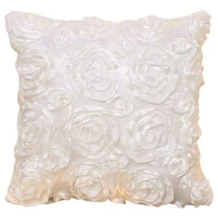 Outgeek Pillow Cases Elegant 3D Rose Flowers Pattern Pillow Covers Decorative Throw Pillows Covers Square Pillow Case for Women Men Living Room Bedroom Sofa Home (Best Pillow For Men)