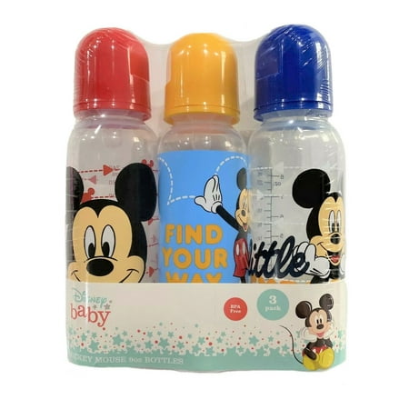 BABY BOTTLE SET 3 - BOYS - DISNEY MICKEY MOUSE - FIND YOUR WAY - 9 BPA FREE