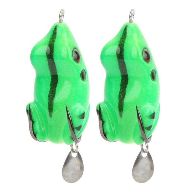 SIB 2pcs 5.5cm-11g Colorful Sequin Artificial Frog Fishing Lures Hard Baits With Hooks(1#)