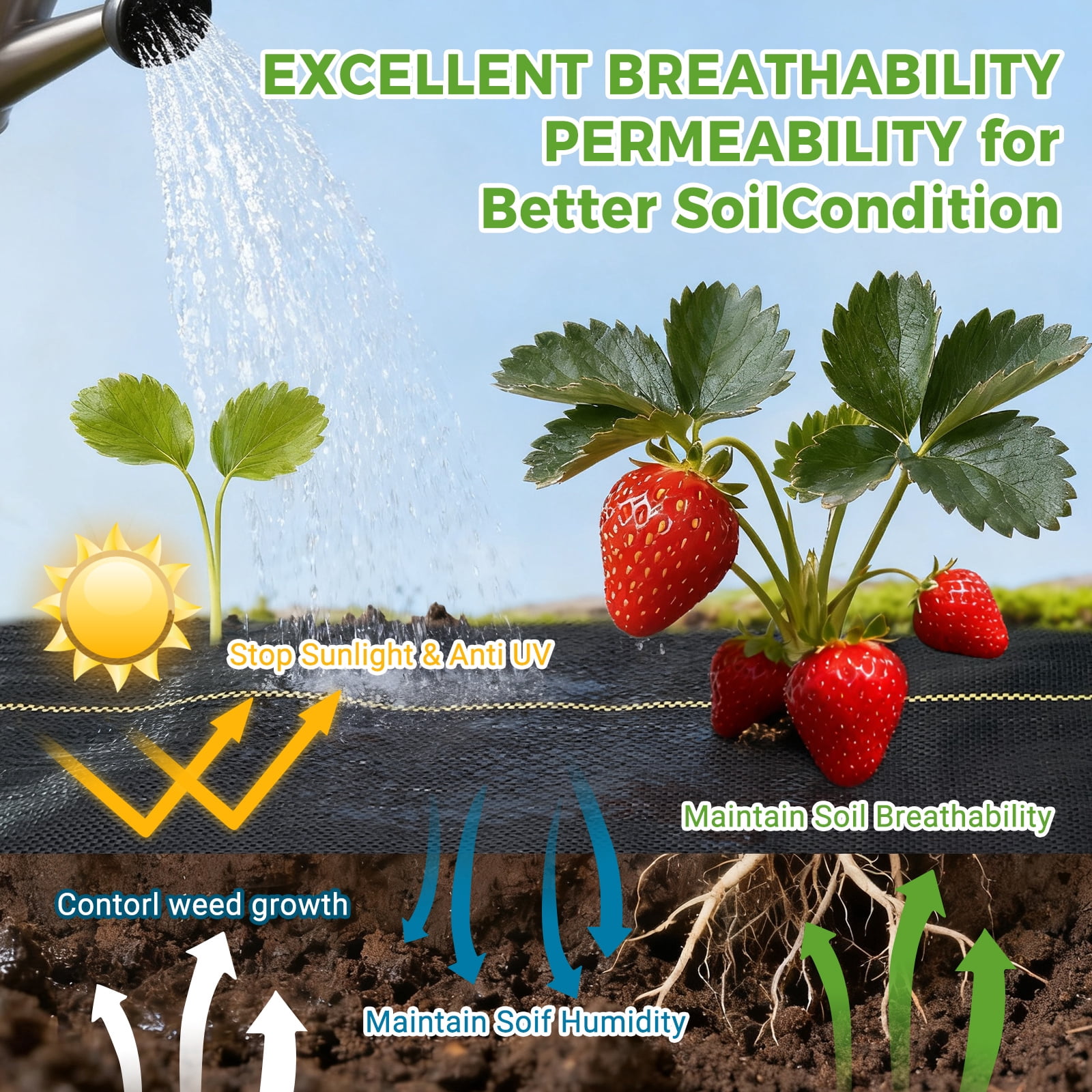 Shade&Beyond 3'x50'Weed Barrier Landscape Fabric, 2.5OZ Woven Weed Control Fabric, Weed Blocker Mat, Easy Setup, Durable Gardening Fabric for Driveway Ground Cover, Black