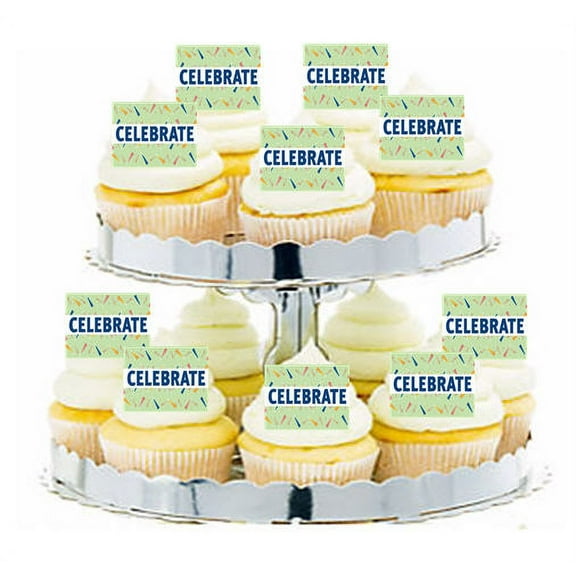 24pk Birthday Hats Edible Cupcake Decoration Toppers / Picks