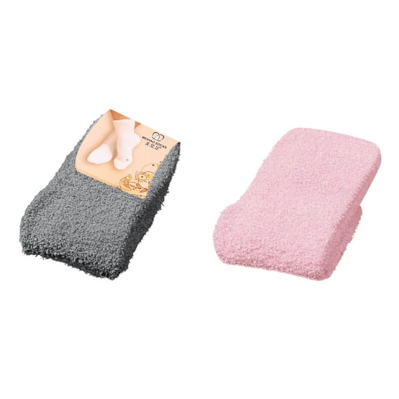 Lojoutye 2 Pack(Pink 1PCS & Grey 1PCS) Multipack Men Compression Socks Women Color Floor Toe Socks Women Warm Home Socks Bed Thermal Socks for Women Soft Winter Socks