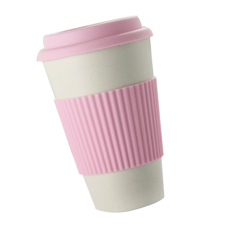 Plant-Based Sustainable Deluxe Cup, Reusable Coffee Mug with Resealable Lid  - Girl Beige Lid