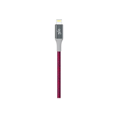 360 Electrical - Habitat 4' USB-to-Lightning Charge-and-Sync Cable - Cranberry