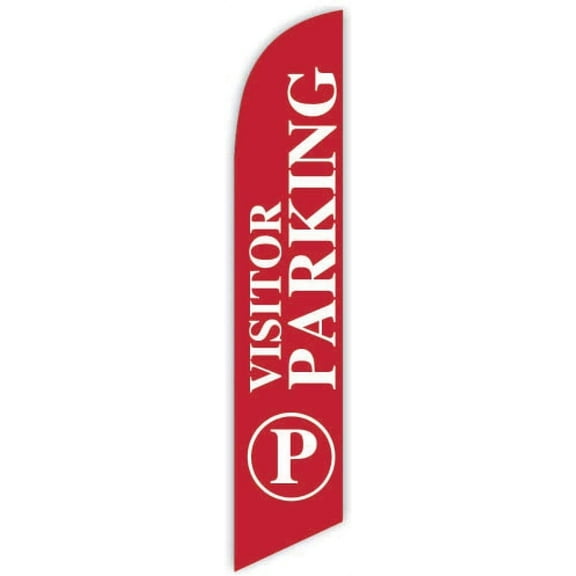 Cobb Promo Visitor Parking Red Advertising Feather Flag 12ft - Replacement Flag Only Without Poleset