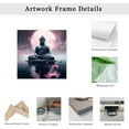 thumbnail image 6 of Buddha Canvas Wall Art Buddha Statue & Lotus Flower Painting Prints Zen Pictures Buddhist Spiritual Artwork for Yoga Spa Meditation Room Framed(Picture-3, (16.00" x 16.00")), 6 of 6