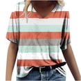 thumbnail image 2 of zanvin Haut pour Femmes, Cadeaux de Vacances Mode Décontractée Printemps Été Manches Courtes Blouses & Chemises Col en V, 2 of 4