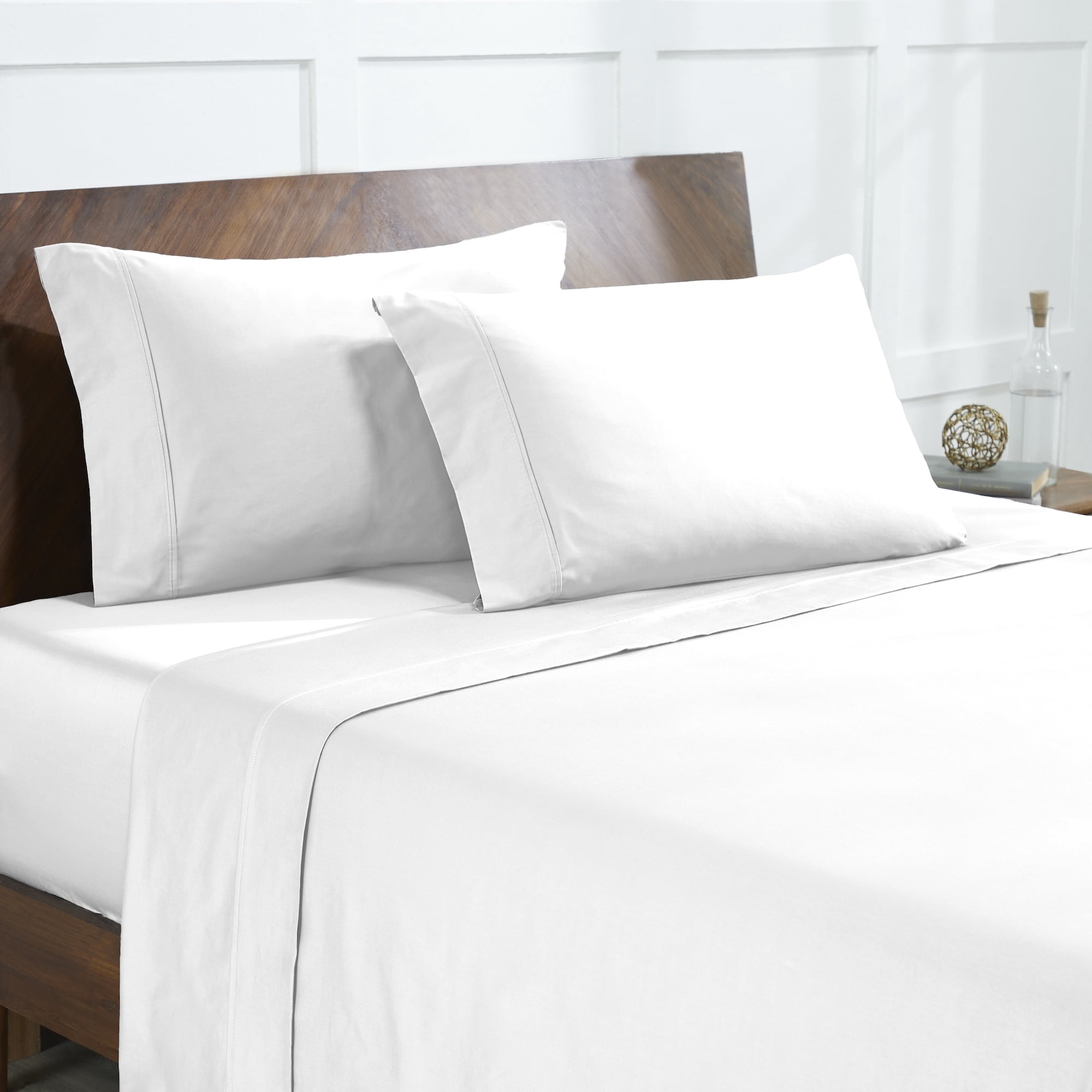 Modern Threads 4-Piece 400 Thread Count White Egyptian Cotton Adult Bed Sheet Set, California King