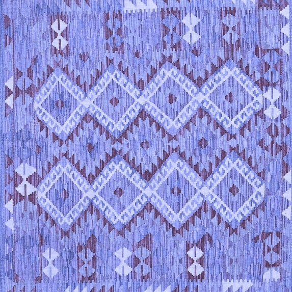Ahgly Company Machine Washable Indoor Square Southwestern Blue Country Area Rugs, 7' Square
