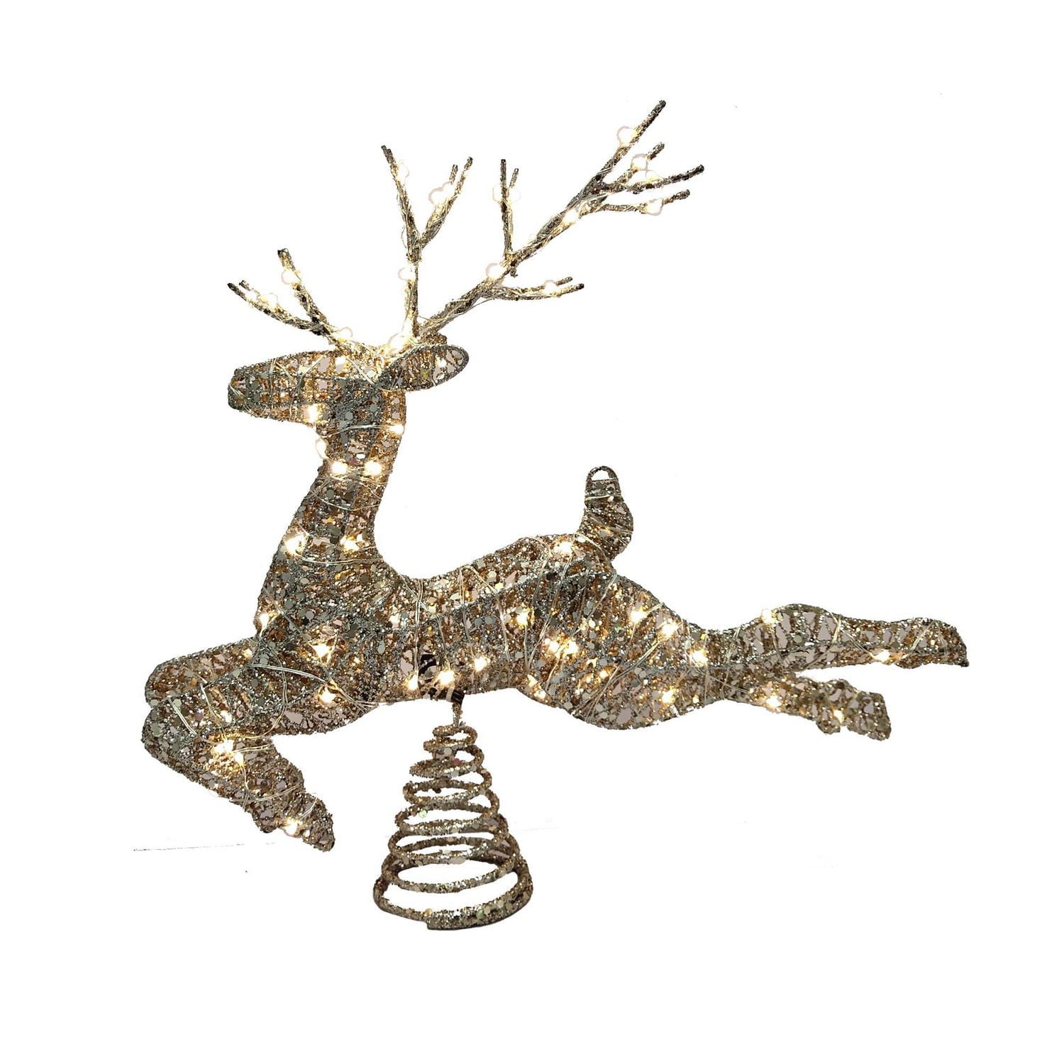 Holiday Time 11.5" Deer Christmas Tree Toppers with LED Micro Lights