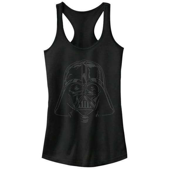 Junior's Star Wars Darth Vader Helmet Racerback Tank Top Black Large