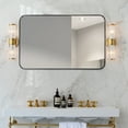 thumbnail image 4 of Costway 32"x20" Wall-Mounted Rectangle Mirror Metal Frame Bathroom Entryway Black, 4 of 12