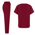 thumbnail image 3 of Scrubs for Women and Men Set – Medical Uniform, Binding Top and Drawstring Pants Scrub Sets Wine 2XL, 3 of 5