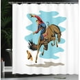 thumbnail image 4 of Ambesonne Rodeo Shower Curtain, Cowboy Falling off His Horse, 69"Wx70"L, Multicolor, 4 of 5