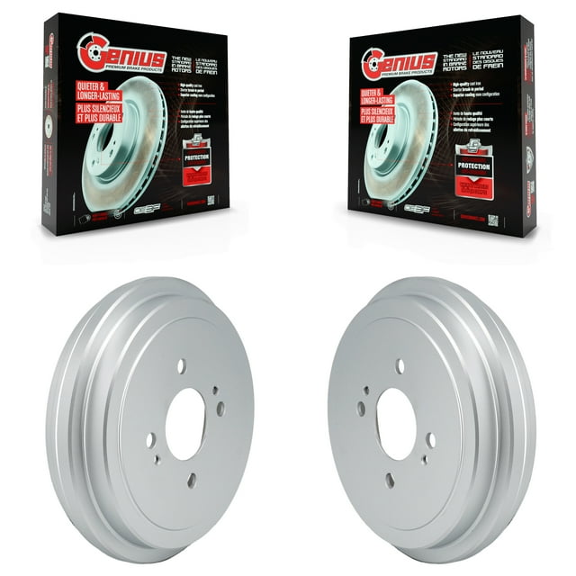Genius Rear Coated Brake Drums Pair for Car Nissan Kicks Versa KG-101870