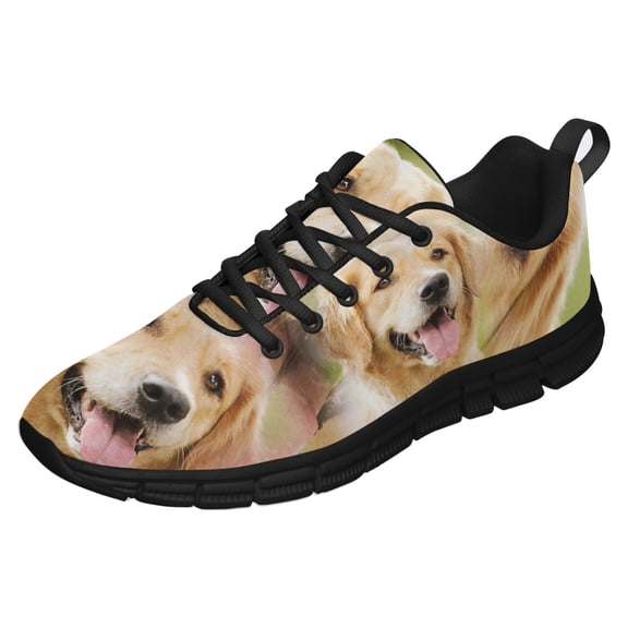Golden Retriever Shoes for Men Women Running Sneakers Breathable Casual Sport Tennis Shoes Black Size 3.5