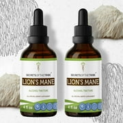Secrets Of The Tribe Lion's Mane Tincture Dietary Supplement, Natural Herbal Extract for Cognitive Support, Lion's Mane (Hericium erinaceus) Dried Mushroom, Alcohol Extract, Drops 2x4 oz