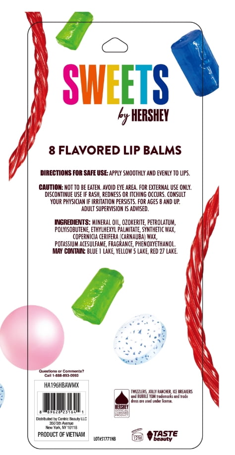 Hershey Sweets Lip Balm, 8 Pack, Multiple Flavors