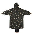 thumbnail image 2 of Oversized Wearable Blanket Hoodie,Black Star Pattern Sherpa Blanket Hoodie with Super Pockets,Super Warm Fuzzy Pullover for Women & Men, 2 of 6