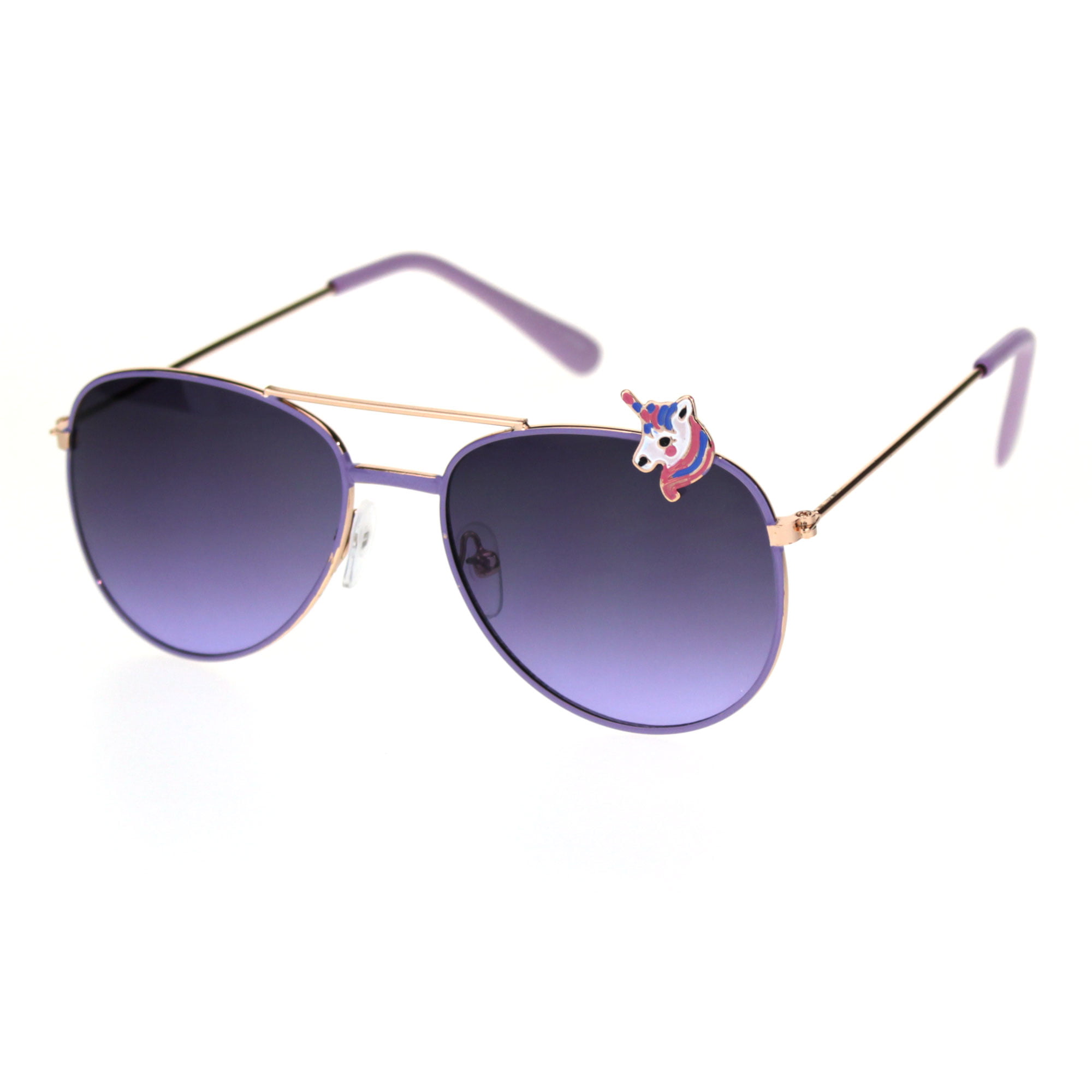 Child Size Girls Foil Foliage Jewel Trim Rectangular Deco Plastic Sunglasses 