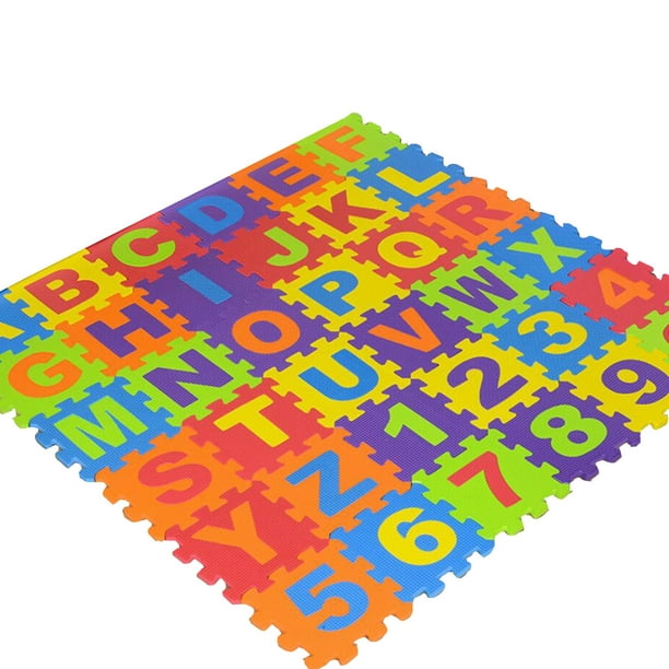 Tapis de jeu en mousse pour bébé 36pcs 6,1x6,1 pouces Puzzle de sol pour  enfant à verrouillage coloré 