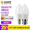 thumbnail image 2 of Bombilla LED C37 para decoración del hogar, lámpara Led de 5W, 6W, 7W, E14, B22, 220V-240V, 3000K, 4000K, 6000K, 1 unidad, 2 of 4